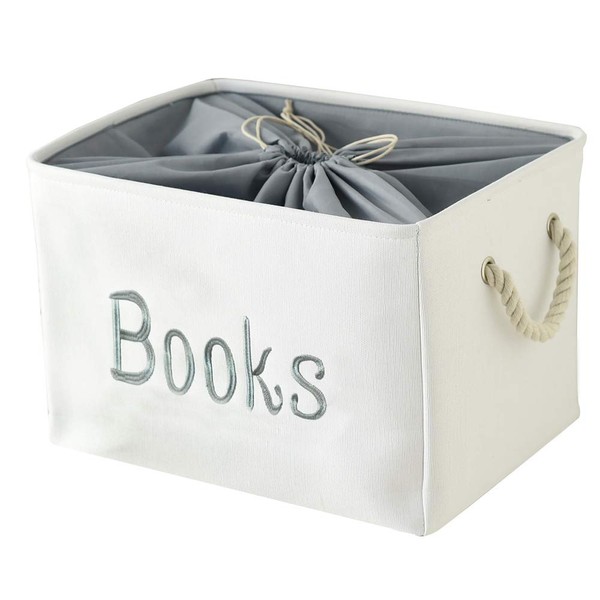 INough Book Basket for Kids Room, Book Storage Basket Book
