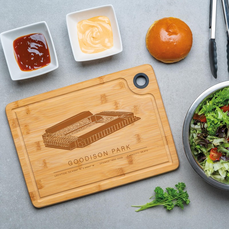 Goodison Park Engraved Bamboo Chopping Board – A Tribute to