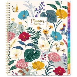 2026 Planner- 2026 Weekly and Monthly Planner, Jan. 2026 - Dec. 2026, 9” × 11”, Back Pocket, Colorful Tabs, Twin-wire Binding,Planner for New Year and Christmas Presents