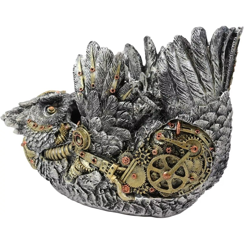 Ebros Steampunk Great Horned Owl Wine Bottle Holder with Painted