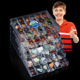 Crystal Rock Collection Display Case - Display Shelf for Collectibles - Rock Collections Box for Kids - Rock Collection Storage - Rock Collections Box for Kids 5 Layers