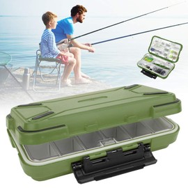 Fishing Tackle Box, Waterproof Fishing Tackle Accessory Organizer Bait Lure Hooks Storage Case Organizer Container(Green)