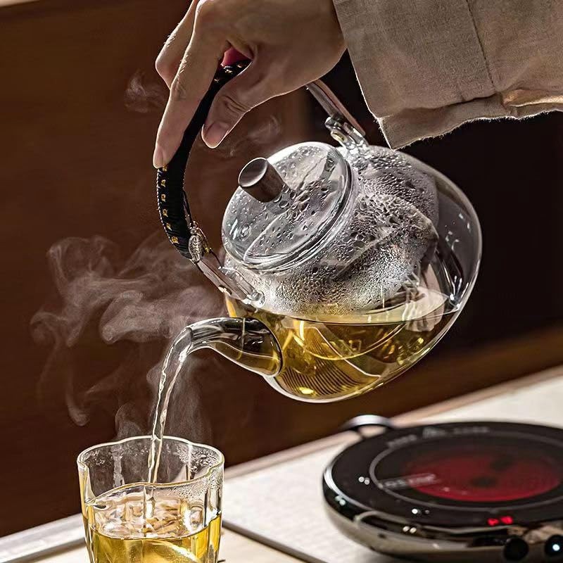ZENATION Japanese Style 950ml Glass Teapot with Removable Infuser, Stovetop