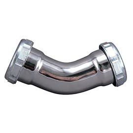 Plumb Pak PP137 Drain Pipe Elbow With Nuts and Washers, 45 deg, 1-1/4 in, Brass