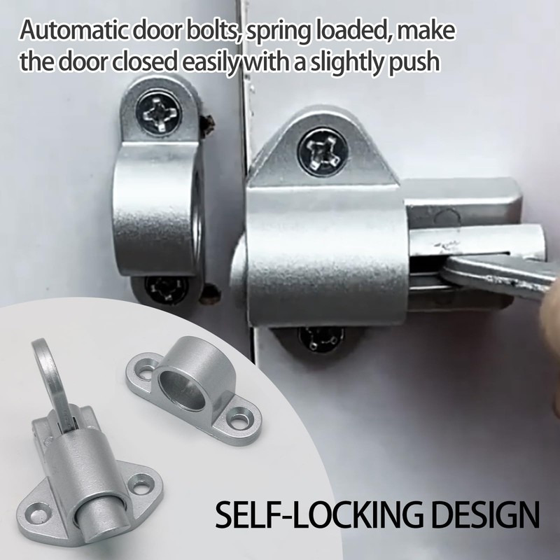 Hordion 4 Packs Self Closing Latch Spring Door Lock, Resilient