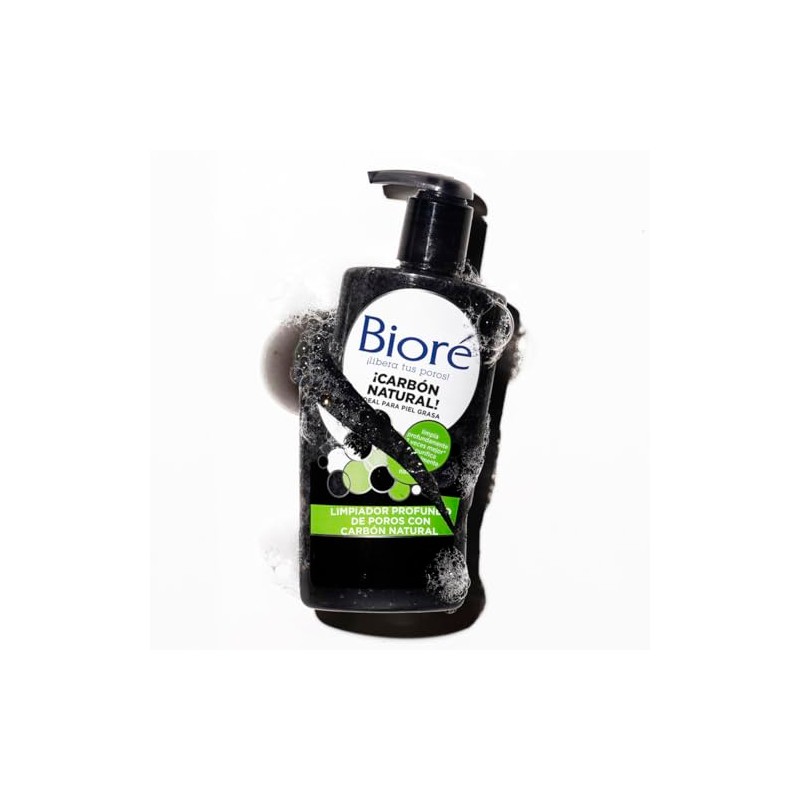 Bioré Limpiador Profundo de Poros con Carbon Natural, 200 ml