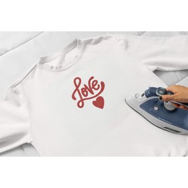 Love Iron On Decal, Valentines Day Girl Tshirt Transfer, DIY Crafts, HTV Graphic Word Graphic Novelty Patch, Pick Size Color, Iron-On Most Items (Sugar Lemon Glitter)