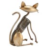 Metal Cat Figurine Innvoative Fun Hand Crafted Spring Cat Sculpture