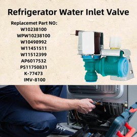 KINSANINC W10238100 WPW10238100 Refrigerator Water Inlet Valve，Replacement Part W10342318 AP6017532 Compatible with Whirlpool, Kenmore, Refrigerator