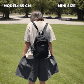 Compact Mini Backpack for Women and Small Travel Backpack,Convertible Sling Bag, Waterproof and Versatile Daypack(Black)