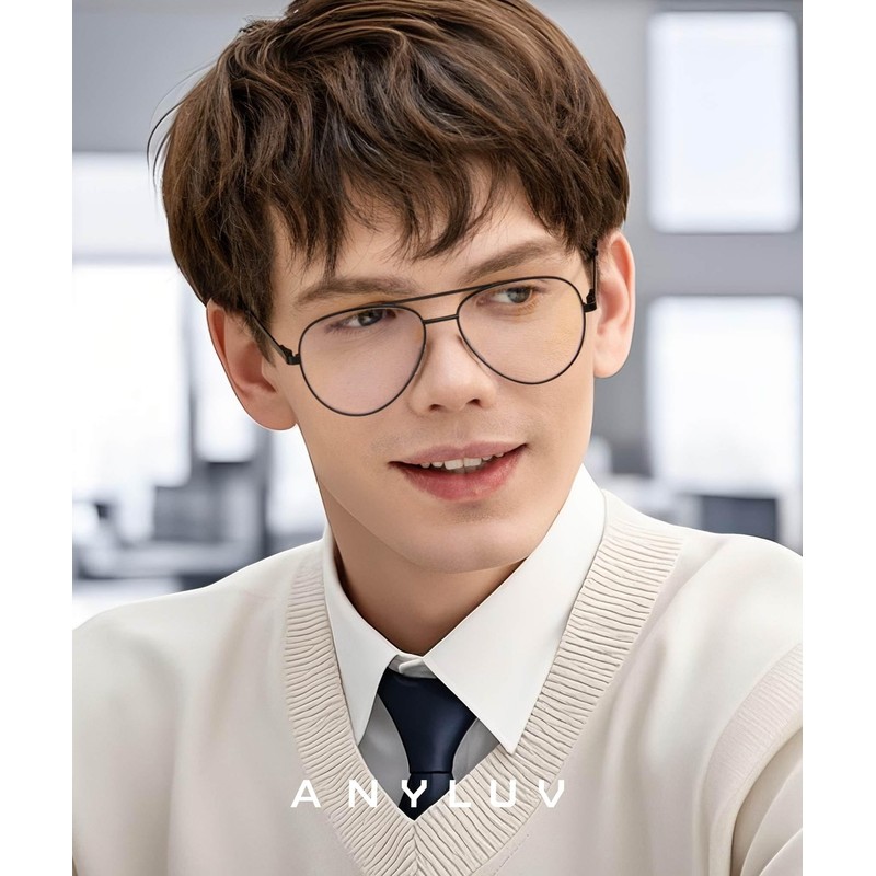ANYLUV Aviator Blue Light Blocking Glasses Men Women, Lightwight Computer