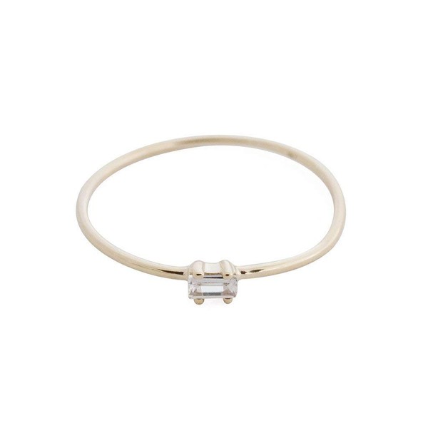 Honeycat White Topaz Baguette Ring in Solid 14K Gold or