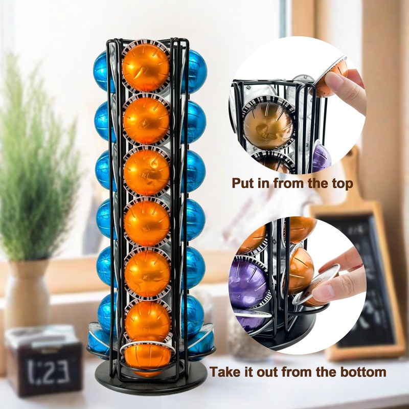 Worbic Coffee Pod Holder Compatible With 28 Nespresso Vertuo Pods,