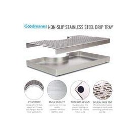 Goodmanns: 304 Stainless Steel Drip Tray-Home Mini Bar - Draft Beer Tower - Coffee Station Beverage Catcher - Non Slip Bottom - For Restaurants Tap Rooms Wet Bars Kitchen Countertop - Dishwasher Safe