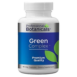 Professional Botanicals Green Complex - Vegan Non GMO Organic Spirulina Algae, Organic Barley Grass Eleuthero, Cordyceps, Rhodiola Rosea, Reishi, Ashwagandha Superfood Supplement - 90 Vegetarian Caps