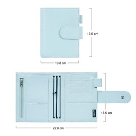 Moterm Companion Traveler's Notebook Cover - Upgraded Design with Back Pocket (Passport Size, Pebbled-Light Blue)