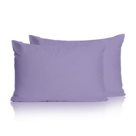 Rohi Polycotton Pillowcases 2 Pack - Easy Iron Bed Pillow Cover - Cool and Comfortable pillow case (50 x 75 cm, Pillowcases, Lilac)