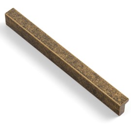 Goo-Ki Cabinet Handles 12 PCS - Antique Brass Drawer Pulls 5 in (128mm) Hole Centers - Tilted Solid Drawer Handles for Kitchen Cabinet Pulls - Finger Pull 4402-GT-128