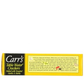 Carr's Table Water Crackers, Roasted Garlic & Herbs, 4.25 Ounce