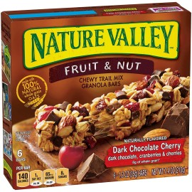 Nature Valley Chewy Granola Bars Dark Chocolate Cherry Nut 6 Count Snack Pack