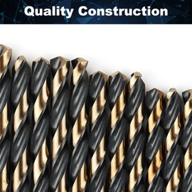 COMOWARE 60pcs Number Drill Bit Set, Wire Gauge #1 to #60, HSS M2 Drill Bit, 135° Split Point, Black and Gold Coated, Drill Bit Set for Metal/Plastic/Wood, with Index Case