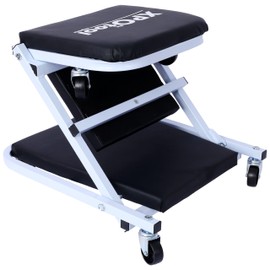 Udorich Versatile Mechanic Creeper and Stool, 2-in-1 Design with Heavy-Duty Support, 300 lbs Capacity, for Garage and Workshop Use, Black