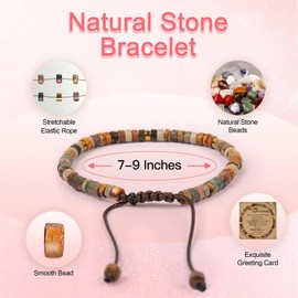 AIQIUQIU Red Pine Weaving Bracelet, 21th Birthday Gifts for Girls Women Her, Adjustable Braided Cord Natural Wood Bracelet with Quote Card- Happy 21st Birthday, and Exquisite Packaging Box