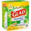 GLAD ForceFlex Tall Kitchen Drawstring White Trash Bags, Gain Original