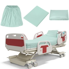 Moukeren Moukeren 3 Pcs Hospital Bed Sheets for Home Use Extra Long Hospital Bed Fitted Sheets Sets 36 x 84 x 14 Inches Included Quilt Cover and Pillow Case (Dark Green)