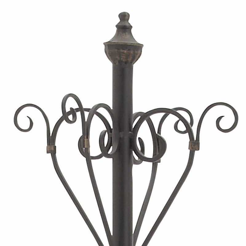 Deco 79 Metal Coat Rack Vintage Style with Scroll Designs,