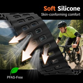 Quickfit 22mm Watch Bands for Garmin Fenix 8 47mm/7/6/5, Sports Ocean Silicone Bands Compatible with Garmin Fenix 8 Pro 47mm/7 Pro/6 Pro/5 Plus/Forerunner 935/945/955/965/Approach S60/S62/Epix 2