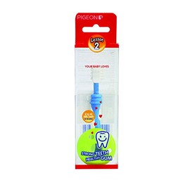 PIGEON | Cepillo de Dientes Bebe - Paso 2 | Cepillo Dental Bebé - Cepillos Dentales Cosas para Bebes Recien Nacidos | Articulos para Bebe Cepillo de Dientes Suave para Bebés | Color Naranja