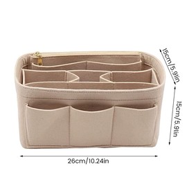 Syhnkzj Purse Organizer Insert Detachable Handbag Insert Bag with 13 Pockets,Softened Felt Bag Cosmetic Insert Organizer with Zipper Cosmetic Bags Large Capacity Travel Bag Girl