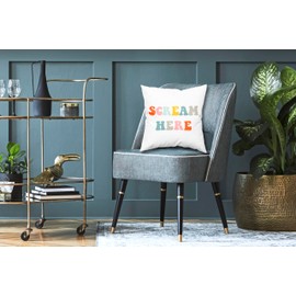 ZNGFON Scream Here funny weird decor Throw Pillow Covers 18x18，funky Throw Pillow Covers colorful office decor（white）