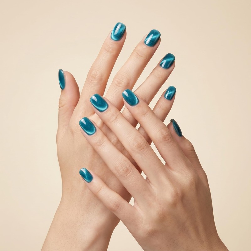 Sun&Beam Nails Handmade Nail Tips Short Round False Nails Plain