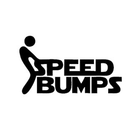 CCI F Speed Bumps Funnt JDM Decal Vinyl Sticker|Cars Trucks Vans Walls Laptop| BLACK |5.5 in|CCI432
