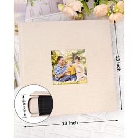 Colemoly Photo Album 4x6 1000 Photos Linen Cover with Window Storing & Displaying 1000 Memorable Pictures of Friends & Loved Ones(Beige, 1000 Pockets)