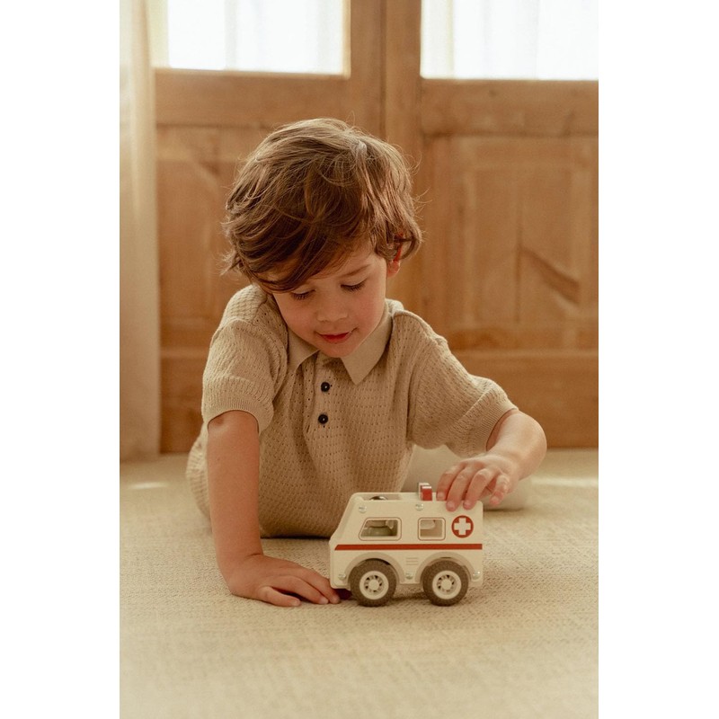 Little Dutch 2527 Wooden Car Ambulance White