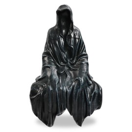 LOHASTOUR Tabletop Gothic Figurine Grim Reaper Statue - Gothic Spooky Sculpture for Garden or Bookshelf - 5.1 inch Mysterious Resin Decor - Bookshelf Decor Fantasy