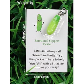 Cute Cucumber Design Keychain Pocket Card, Novelty Emotional Support Pocket Card Keychain, Fashion DIY Jewelry Accessories for Women & Men