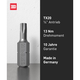 INBUS® 74421 Bit Box TX20 × 25 mm (Tough Hard), Pack of 12, Made in Germany