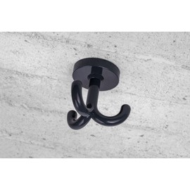 Gedotec Children's Swivel Coat Hook, Triple Hook, Rotatable Plastic, RAL 7016, Anthracite Grey, Nursery, Furniture Fittings, Made in Germany, Pack of 1, Under-Unit Hook Ceiling Mounting