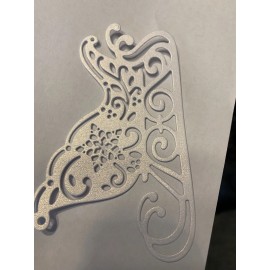 6 pc white shimmer cardstock sleigh and reindeer embellishments for cards