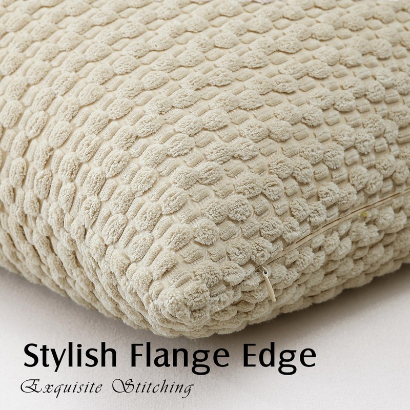 Artscope Pom Poms Decorative Corduroy Cushion Cover 45x45cm Super Soft