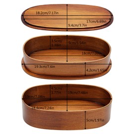 YFWOOD Japanese Bento Box, Lunch Boxes, Japanese Double Layer Natural Wooden Bento Boxes Lunch Box For Adult Picnicking Office Hiking Camping