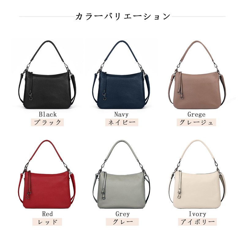 MFFOR Shoulder Bag, Genuine Leather, Women's, 2-Way Crossbody Bag, Handbag,