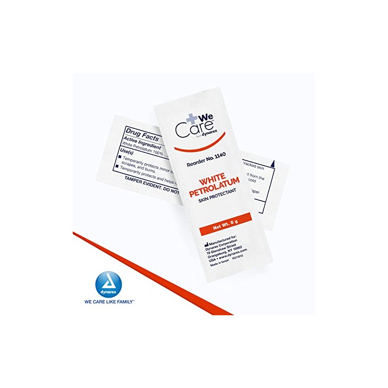 Dynarex White Petrolatum Foil Packs , 0.17 Ounce (Pack of