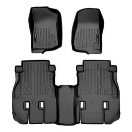 SMARTLINER Floor Mats 2 Row Liner Set Compatible with 2018-2018 Jeep Wrangler