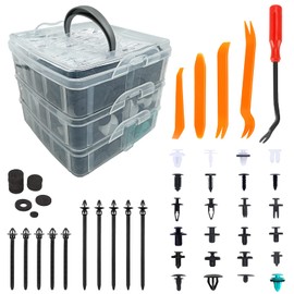 Aodigesa 845Pcs Car Retainer Clips, Bumper Fender Plastic Rivet,16 Most Popular Sizes Nylon Push Pin Set, Auto Body Door Panel Fastener Trim Remover Kit for Toyota GM Ford Honda Acura Chrysler