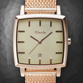 Eberle NEW Maurice Eberle 14051 Men’s Sullivan Rose Gold Mesh Cream Dial Watch hot